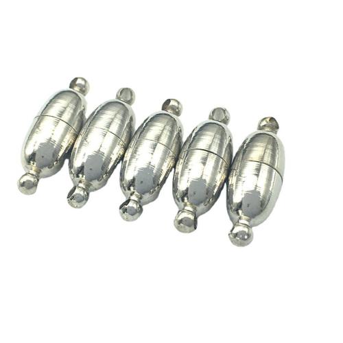 Zinc Alloy magnetische sluiting, met Magneet, silver plated, DIY & 1/1 lus, 20x7mm, Verkocht door PC