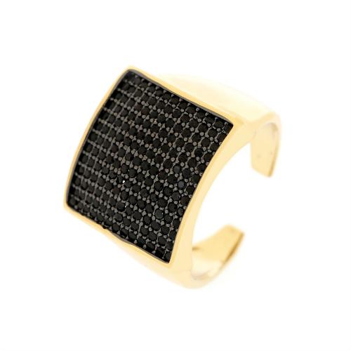 Cúbicos Circonia Micro Pave anillo de latón, metal, Cuadrado, 18K chapado en oro, Joyería & micro arcilla de zirconia cúbica & para mujer, más colores para la opción, libre de níquel, plomo & cadmio, Minimum inner diameter:18mm, Vendido por UD