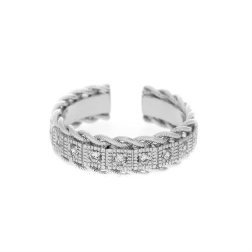 Kubische Zro2-Micro Pave Messingring, Messing, Modeschmuck & Micro pave Zirkonia & für Frau, keine, frei von Nickel, Blei & Kadmium, Minimum inner diameter:17mm, verkauft von PC