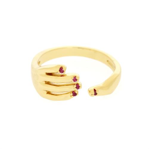 Cúbicos Circonia Micro Pave anillo de latón, metal, chapado en color dorado, Joyería & micro arcilla de zirconia cúbica & para mujer, más colores para la opción, libre de níquel, plomo & cadmio, Minimum inner diameter:18mm, Vendido por UD