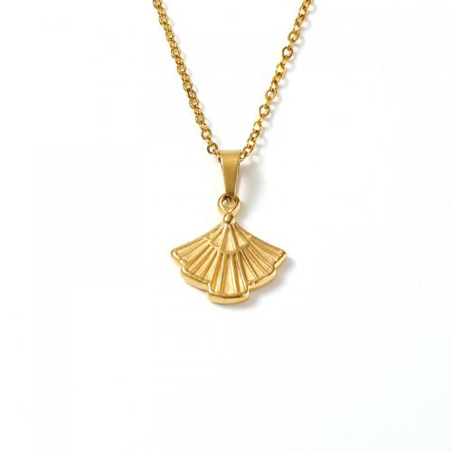 Colar de aço titânio, Partículas de aço, with 5CM extender chain, para mulher, dourado, comprimento Aprox 45 cm, vendido por PC