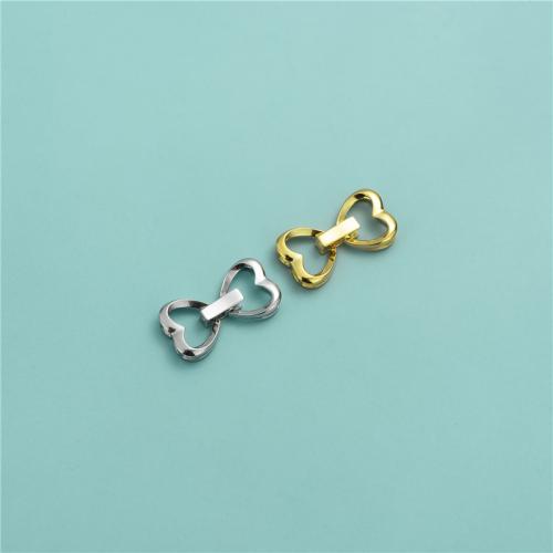 925 sterling zilver Clasp, Hart, plated, DIY, meer kleuren voor de keuze, 10.50x19.60mm, Gat:Ca 2mm, Verkocht door PC