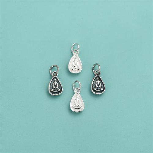 925 Sterling Silver siogairlín, Teardrop, DIY, dathanna níos mó le haghaidh rogha, 6.60x11.80mm, Poll:Thart 3.8mm, Díolta De réir PC