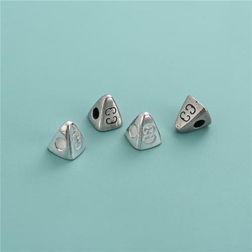 925 Sterling Silver Pärlor, Triangle, DIY, fler färger för val, 9.30x10mm, Hål:Ca 3.4mm, Säljs av PC