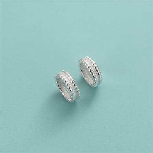 Pakning, 925 Sterling Sølv, Rondelle, du kan DIY, sølv, 9.40x3.10mm, Hole:Ca. 1.5mm, Solgt af PC