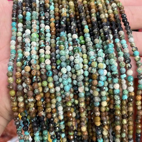 Turquoise Kralen, Natuurlijke Turquoise, Ronde, DIY & verschillende grootte voor keus & gefacetteerde, gemengde kleuren, Verkocht door Strand