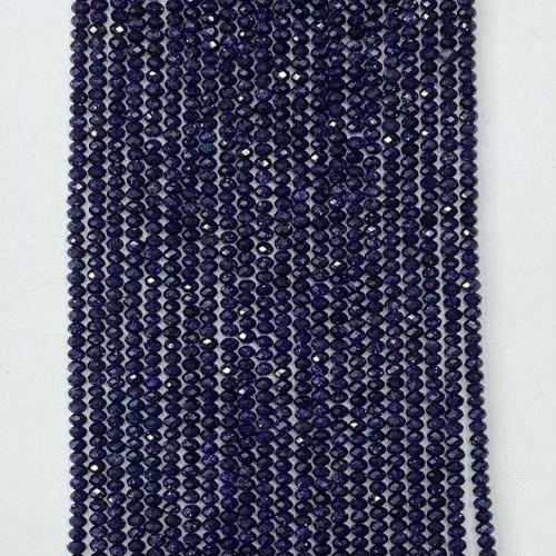 Blue Goldstone Beads, Blauwe zandsteen, Abacus, DIY & verschillende grootte voor keus & gefacetteerde, blauw, Per verkocht Ca 38-39 cm Strand