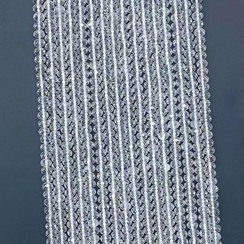 Naturlige klar kvarts perler, Clear Quartz, Abacus, du kan DIY & forskellig størrelse for valg & facetteret, klar, Solgt Per Ca. 38-39 cm Strand