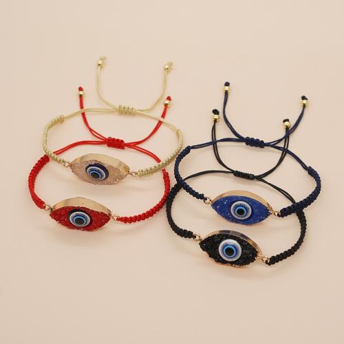 Evil Eye Schmuck Armband, Harz, mit Knotenschnur & Messing, goldfarben plattiert, Einstellbar & Modeschmuck & unisex, keine, Länge ca. 28 cm, verkauft von PC