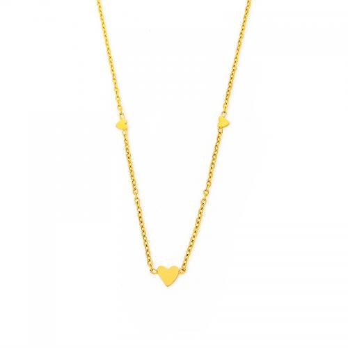 Collier d'acier titane, avec 1.97inch chaînes de rallonge, Placage de couleur d'or, bijoux de mode & pour femme, protéger l'environnement, sans nickel, plomb et cadmium, Longueur Environ 16.14 pouce, Vendu par PC