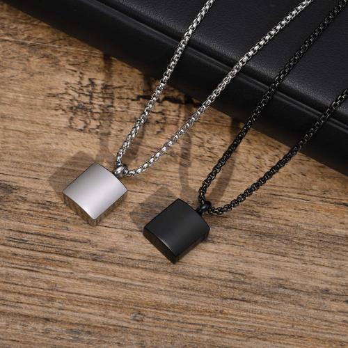 Crematie Sieraden Ashes Urn Ketting, Titanium Staal, mode sieraden & uniseks, meer kleuren voor de keuze, 19x12.60mm, Lengte Ca 23.6 inch, Verkocht door PC