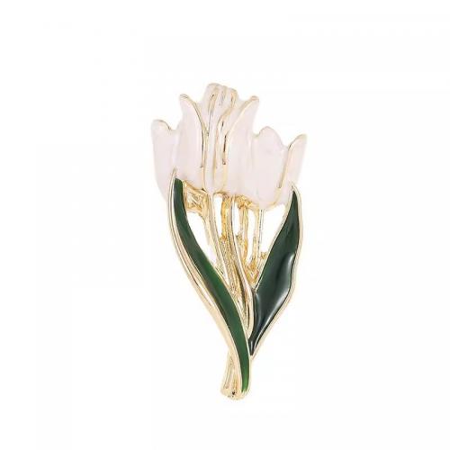 Zinc Alloy Brocher, med emalje, Flower, mode smykker & for kvinde, 55x28mm, Solgt af PC