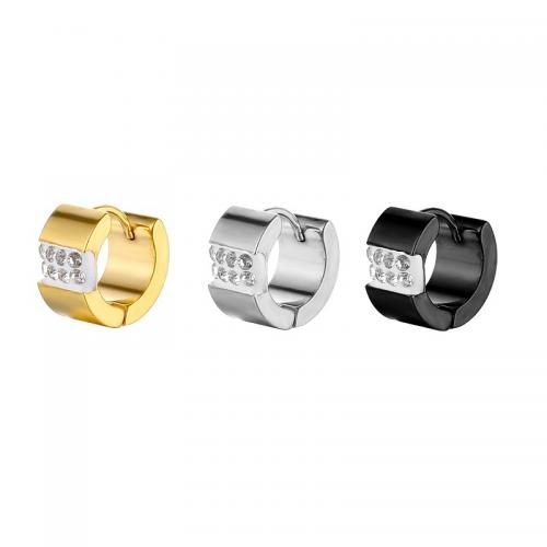 Stainless Steel Lever Terug Earring, 316L roestvrij staal, gepolijst, uniseks & micro pave zirconia, meer kleuren voor de keuze, Verkocht door PC