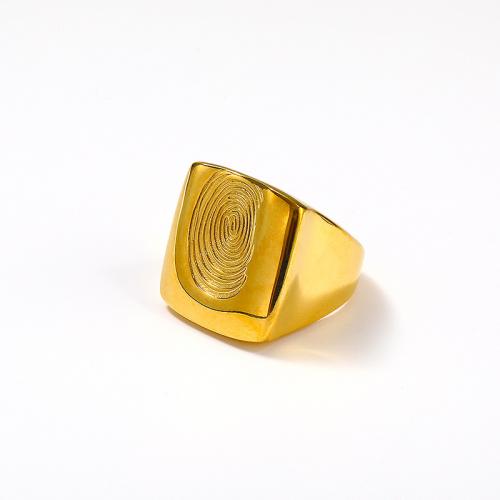 Anillo de dedo de Titantium Acero, Partículas de acero, diverso tamaño para la opción & para mujer, dorado, Vendido por UD