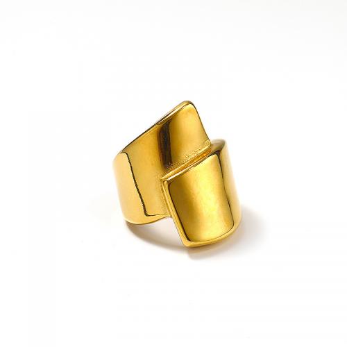 Titanium Steel Finger Ring Vacuum Ion Plating & for woman golden Sold By PC