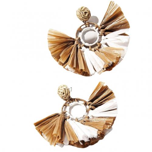 Rafidah grass Tassel Earring, mode sieraden & voor vrouw, 60x80mm, Verkocht door pair