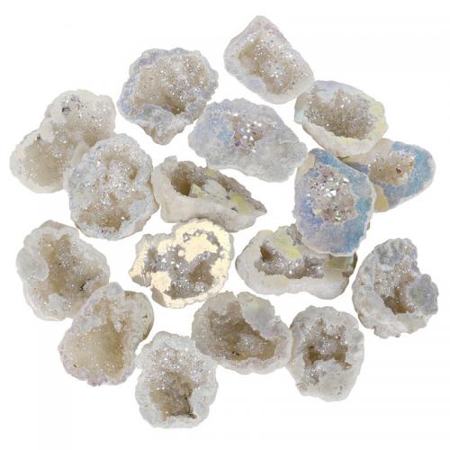 Fashion Dekoration, Ice Quartz Agate, Nuggets, AB farve forgyldt, Druzy stil, blandede farver, Length about 30-50mm, Solgt af PC