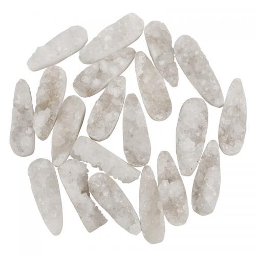 Διακόσμηση Μόδα, Ice Quartz Agate, Teardrop, για το σπίτι και το γραφείο & druzy στυλ, λευκό, 40mm, Sold Με PC