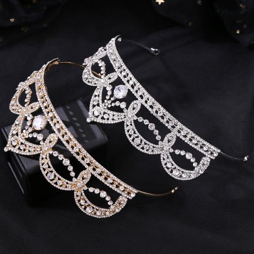 Bridal Tiaras Zinc Alloy fashion jewelry & micro pave cubic zirconia & for woman nickel lead & cadmium free Inner Approx 150mm Sold By PC