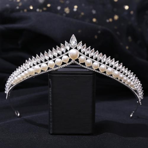 Bridal Tiaras Zinc Alloy with Plastic Pearl fashion jewelry & for woman & with rhinestone nickel lead & cadmium free Inner Approx 155mm Sold By PC