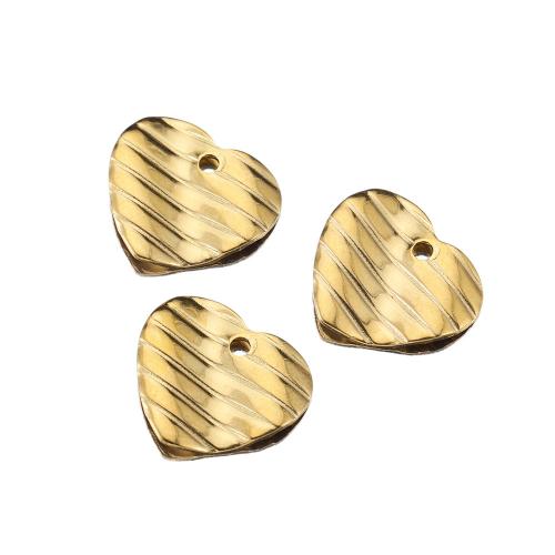 Stainless Steel Heart Pendants 304 Stainless Steel Vacuum Ion Plating & DIY Sold By Bag