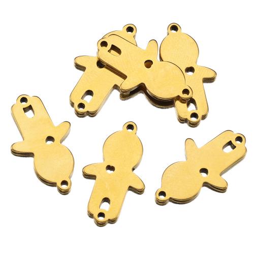 Conectores de Acero Inoxidable, acero inoxidable 304, Niño, Bricolaje & 1/1 aro, dorado, 12x20mm, agujero:aproximado 2mm, 10PCs/Bolsa, Vendido por Bolsa