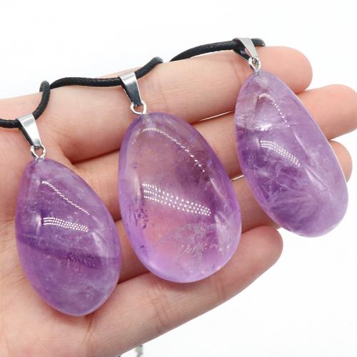 Pendentifs quartz naturel, améthyste, avec fer, DIY, violet, Length:20-30mm,Hight:35-50mm, Vendu par PC