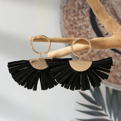 Zinc Alloy Drop Earrings Rafidah Grass with Zinc Alloy Fan fashion jewelry nickel lead & cadmium free Sold By Pair