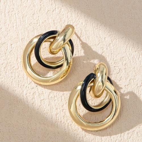 Boucles d'oreilles fer, coeur, bijoux de mode & émail, doré, 24x32mm, Vendu par PC