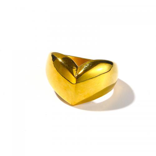 Titanium ringen, Titanium Staal, verschillende grootte voor keus & voor vrouw, gouden, Verkocht door PC