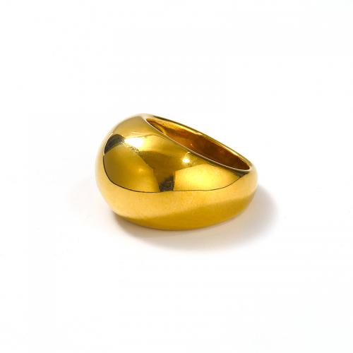 Anillo de dedo de Titantium Acero, Partículas de acero, diverso tamaño para la opción & para mujer, dorado, Vendido por UD