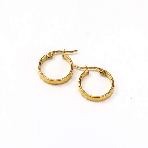 Titanium Steel  Earring Vacuum Ion Plating for woman golden Sold By Pair