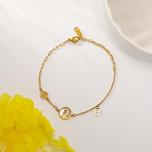 Pulseira de aço titânio, Partículas de aço, with concha branca, with 5CM extender chain, para mulher, dourado, comprimento Aprox 16.5 cm, vendido por PC