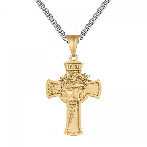 Cruach Tíotáiniam Muince, Cross, plátáilte, jewelry faisin & do fear, dathanna níos mó le haghaidh rogha, Fad Thart 23.6 Inse, Díolta De réir PC