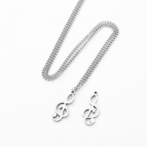 Collana di titanio acciaio, Titantium acciaio, Nota Musicale, lucido, gioielli di moda & unisex & stili diversi per la scelta, nessuno, assenza di nichel,piombo&cadmio, 14x33mm, Lunghezza Appross. 70 cm, Venduto da PC