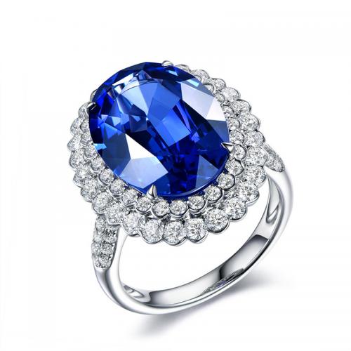 Cubique anneau en laiton Circonia Micro Pave, avec cristal, ovale, Plaqué de platine, bijoux de mode & pavé de micro zircon & pour femme, plus de couleurs à choisir, protéger l'environnement, sans nickel, plomb et cadmium, Ring inner diameter:17-18mm, Vendu par PC