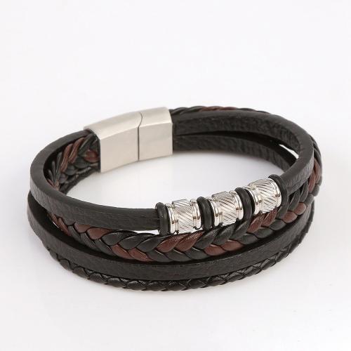 Pulseiras de fio de PU, Couro do plutônio, joias de moda & para o homem, comprimento Aprox 21.5 cm, vendido por PC