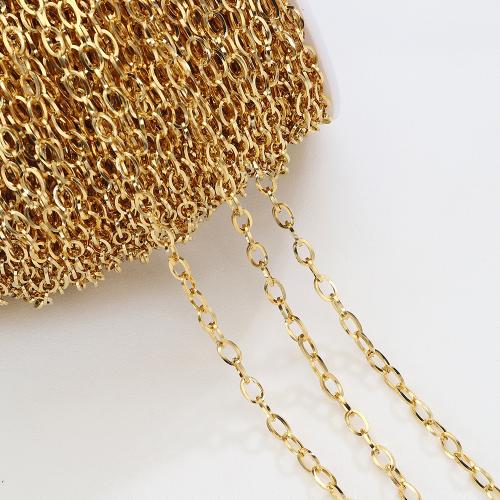 Stainless Steel Jewelry Chain 304 Stainless Steel Vacuum Ion Plating DIY & oval chain golden Approx Sold By Bag