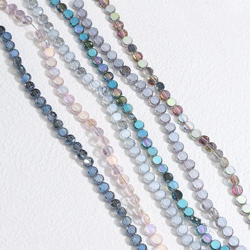 Fashion Glass Beads Flat Round DIY Approx Sold By Strand