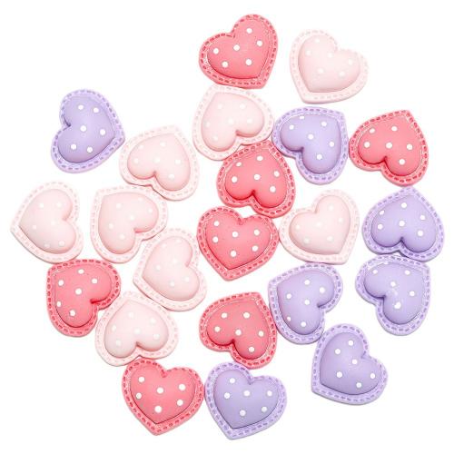 Cabochon di moda in resina, Cuore, DIY, nessuno, 17x15x7mm, Appross. 100PC/borsa, Venduto da borsa