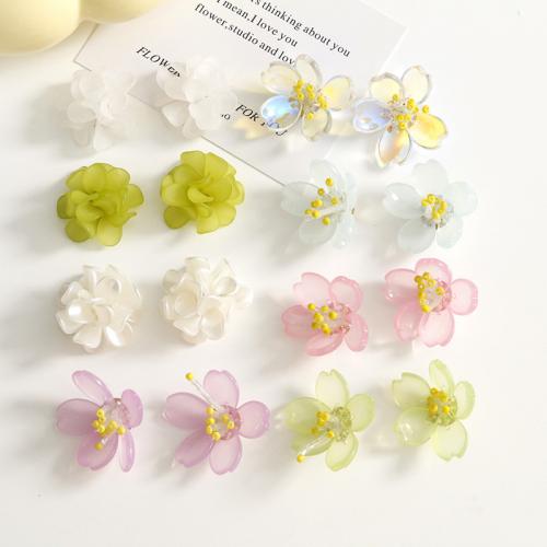 Haaraccessoires DIY bevindingen, Acryl, met Seedbead, Bloem, meer kleuren voor de keuze, 26x26mm, Verkocht door PC