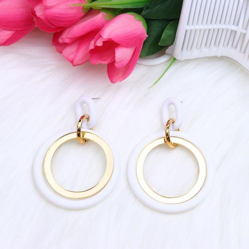 Acrylic Jewelry Earring Round painted fashion jewelry & for woman & hollow Sold By Pair