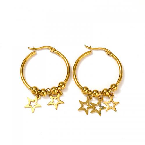 Tíotáiniam Cruach Earring, Cruach Tíotáiniam, Star, do bhean, órga, 41x29mm, Díolta De réir Péire