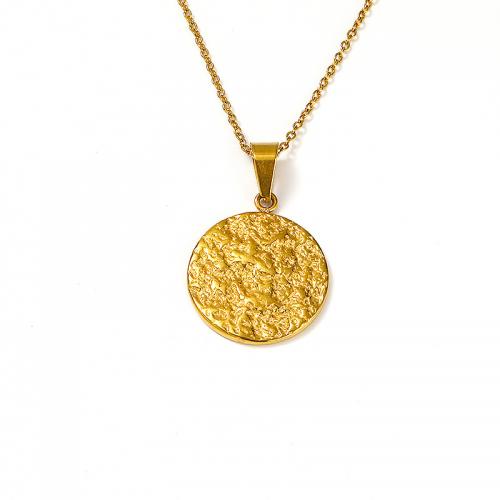 Colar de aço titânio, Partículas de aço, with 5CM extender chain, para mulher, dourado, comprimento Aprox 45 cm, vendido por PC