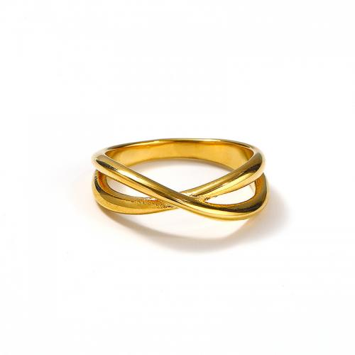 Titanium Steel Finger Ring Vacuum Ion Plating & for woman golden Sold By PC