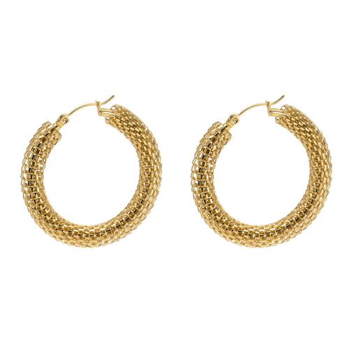 Mens acier inoxydable Hoop boucles d'oreilles, Acier inoxydable 304, beignet, bijoux de mode & pour femme, doré, protéger l'environnement, sans nickel, plomb et cadmium, 6.50x40mm, Vendu par paire