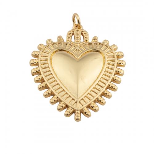 Brass Heart Riipukset, Messinki, 14K kullattu, tee-se-itse, nikkeli, lyijy ja kadmium vapaa, 37x29x4mm, Reikä:N. 4mm, Myymät PC