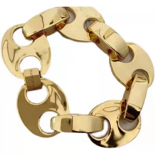 Zinklegering armbandkettingen, Zinc Alloy, 24K verguld, mode sieraden & uniseks, gouden, nikkel, lood en cadmium vrij, Lengte 18 cm, Verkocht door PC