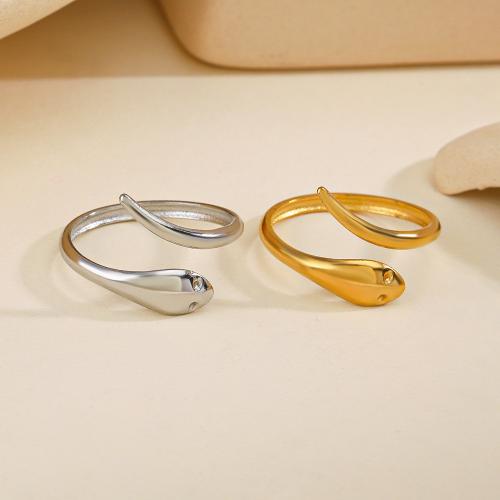 Stainless Steel Finger Ring 304 Stainless Steel Snake Vacuum Ion Plating fashion jewelry & for woman inner diameter 17mm Sold By PC