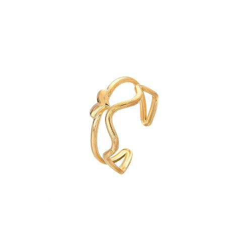 Vinger Ring in edelstaal, 304 roestvrij staal, mode sieraden & voor vrouw, gouden, Verkocht door PC